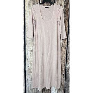 Hatch Pink Maxi Lounge Dress Gown Size 3 Large Slub Cotton Some Minor Defect